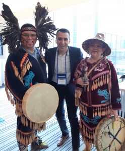 Ahmed Hanane poses with Aboriginal Canadians at ARMA conference